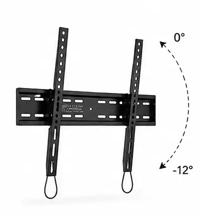 Tilting TV wall mount bracket showing the tilt range